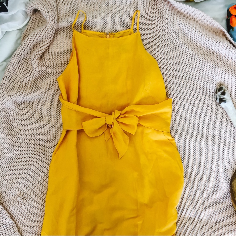 NWT Loft Yellow Midi Linen Dress